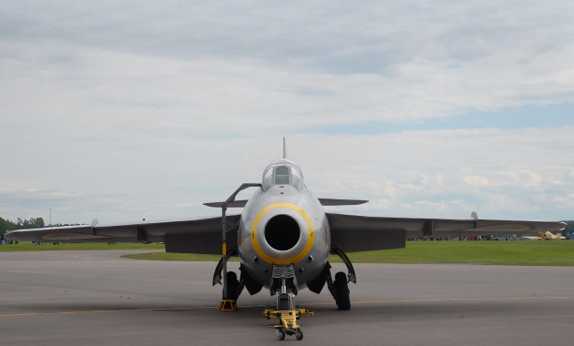 The front view of Saab 29 Tunnan